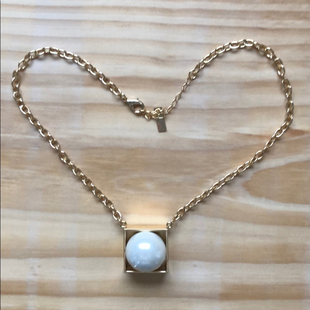 Statement necklace with large faux pearl